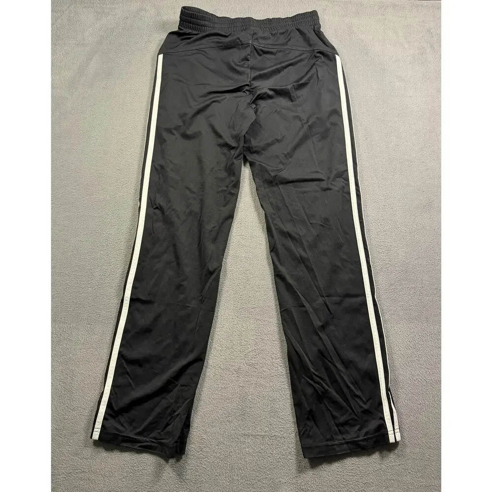 Adidas Essentials 3 Stripes Tricot Track Pants Men Large Black Open Hem Jogger‎
